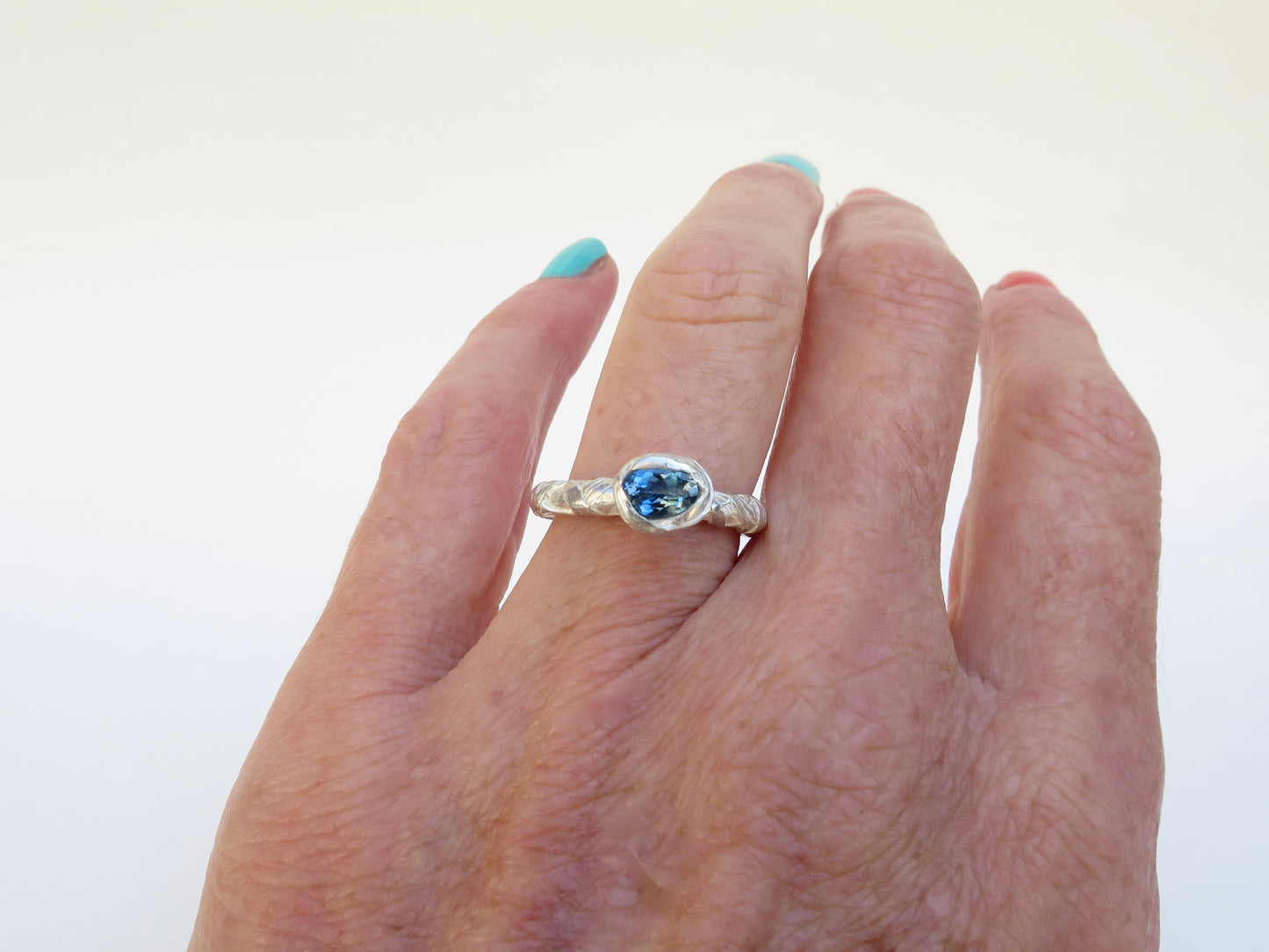 Woven ring in organic setting