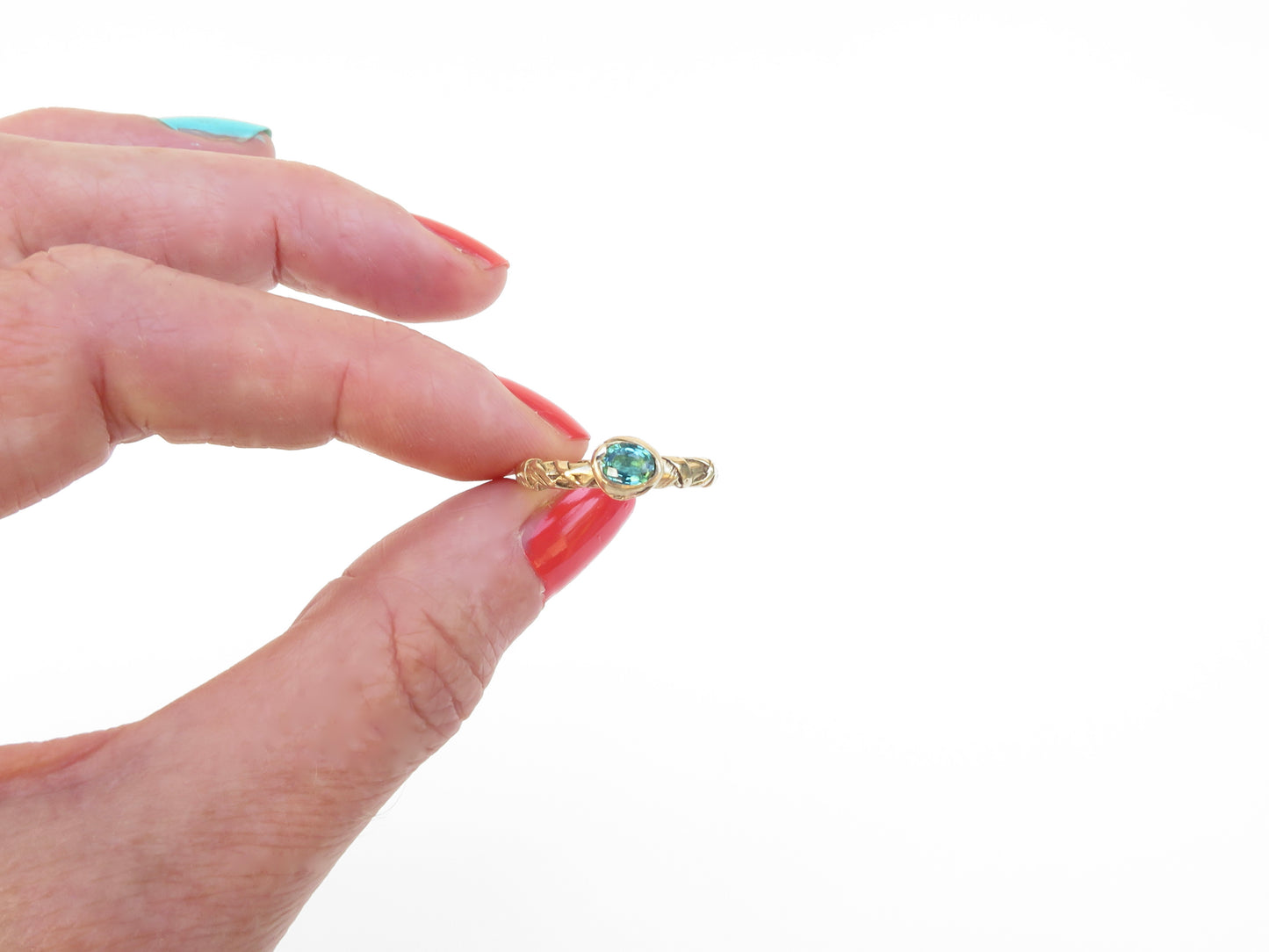 Woven ring in organic setting