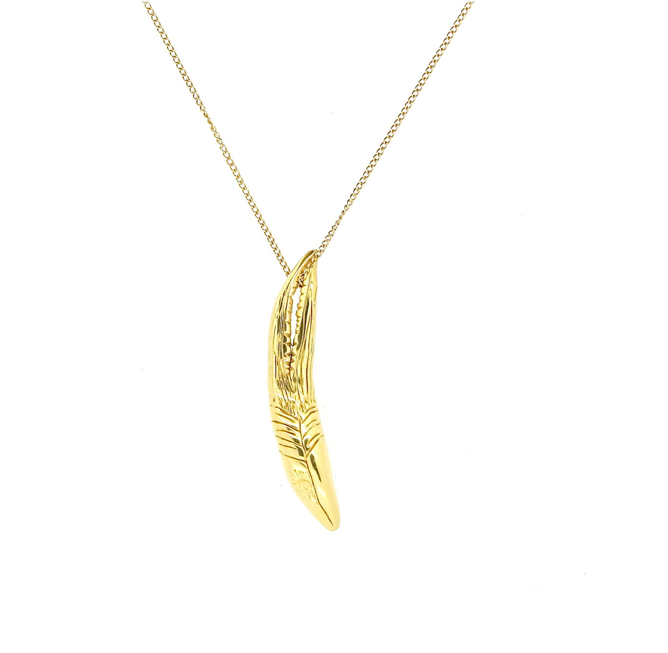 Knobbed hornbill pendant gold