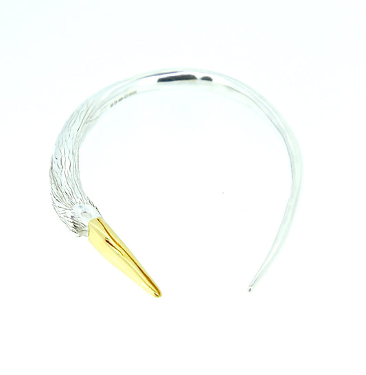 Heron bangle silver and gold