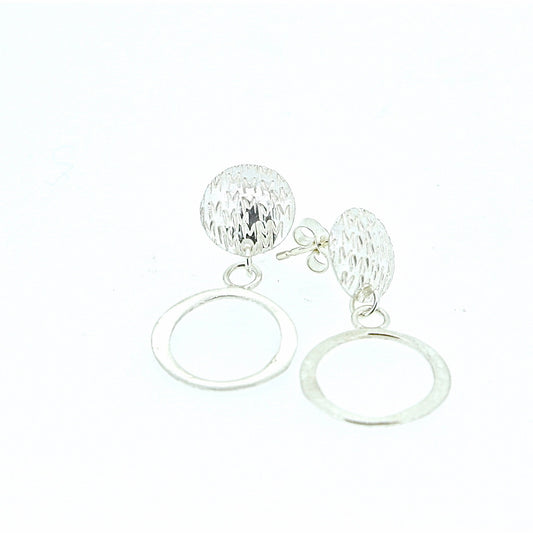 Punchstud silver earrings